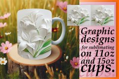 White Petal Elegance: Sublimation 11oz/15oz Mug Product Image 1