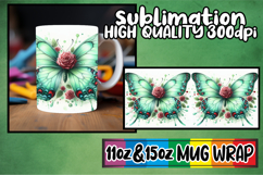 Cheerful smiles 11oz 15oz sublimation wrap, Butterfly Product Image 1