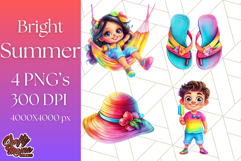 Bright Summer PNG Clipart, Printable Beach Graphics Product Image 1