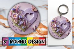 Unique Round Ornaments Design PNG, 3D Heart Product Image 1
