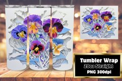 Floral 3D Hole Tumbler Design - 20oz Sublimation Wrap Product Image 1