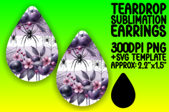Dynamic Teardrop Earrings Sublimation Art , Halloween Product Image 1