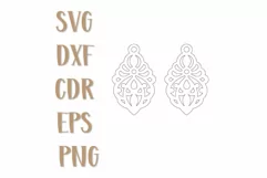 Lace Earrings Laser cut, Earrings SVG, leather wood jewelry Product Image 2