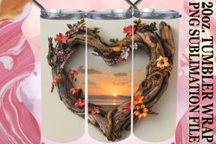 Woodland Wonder Tumbler Wrap Sublimation - 3D Heart Frame Product Image 1