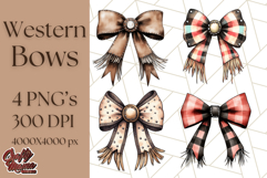 Western Style Bow PNG, Cute Cowboy, Cowgirl Coquette Png Product Image 1
