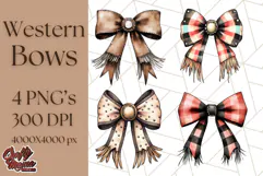 Western Style Bow PNG, Cute Cowboy, Cowgirl Coquette Png Product Image 1