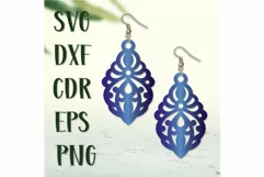 Lace Earrings Laser cut, Earrings SVG, leather wood jewelry Product Image 4