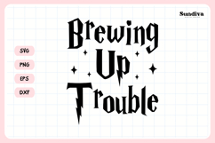 Wizard Bachelorette Party Saying SVG | Brewing Up Trouble Product Image 3