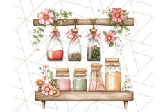 Cottagecore Kitchen Clipart, Vintage Country Floral Kitchen Product Image 5