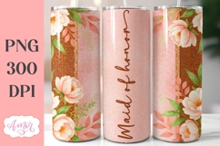 Wedding Tumbler Wrap sublimation PNG, Copper floral tumbler Product Image 9
