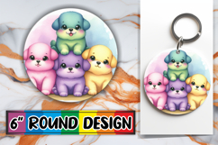 Joyful Circle Car Coaster Design PNG, Cute Animals Product Image 1