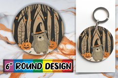 Halloween Boho Animal Round Design Autumn Keychain Product Image 1