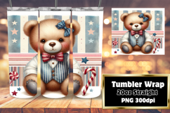 20oz Tumbler Wrap for Personalization , Teddy Bear Product Image 1