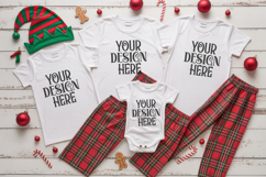 Christmas Family Matching Group T-Shirt Mockups | Holiday Fl Product Image 1