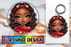 Cheerful Round Car Coaster PNG, Love Girl Product Image 1