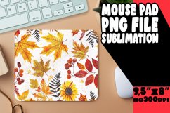 Elegant Watercolor Autumn Leaves Mouse Pad Art Product Image 1