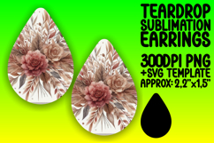 Stylish Teardrop Earrings Design Template , Autumn Flower Product Image 1