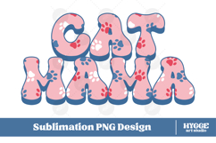 American Cat Mama 4th of July USA Paw DTF Sublimation PNG Product Image 1
