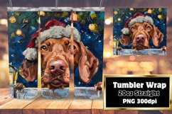 Peeking Dog Holiday Pattern Winter Tumbler Wrap Sublimation Product Image 1