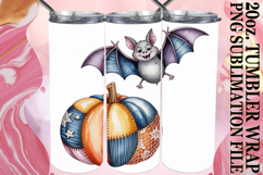 Vibrant Skies 20oz tumbler wrap, Pumpkin Watercolor Product Image 1