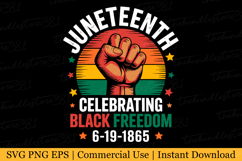 Juneteenth Celebrating Black Freedom Svg | Svg Cut File Product Image 1