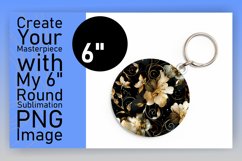 Floral Stripe Fusion: Sublimation Circle &amp; Keychain Product Image 1