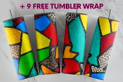 Leopard Print Strained Glass Glitter 20 oz tumbler design Product Image 1