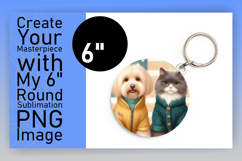 Chic Round Design Keychain Artwork , Dog and cat Product Image 1