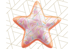Cute Puffy Star Clipart PNG, 3D Glossy Pastel Stars Clip Art Product Image 5