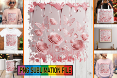 Cheerful TSHIRT Sublimation Ideas, 3D Flowers Product Image 1