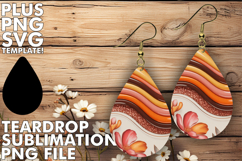 Lovely Teardrop Earrings Art PNG, Pattern Product Image 1