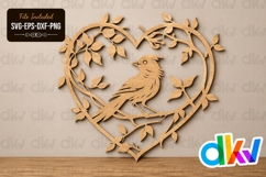 Bird in Heart SVG Laser Cut File Product Image 1