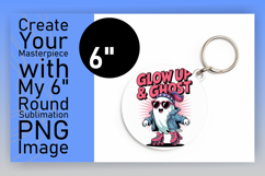 Stylish Circle Design Keychain PNG , Funny Ghost Product Image 1