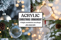 Acrylic Christmas Ornament Mockup , christmas ornament mocku Product Image 1