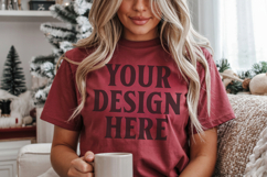 Christmas Comfort Colors 1717 Brick T-Shirt Mockup Real Mode Product Image 1