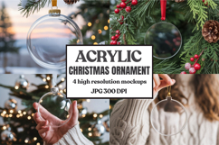 Acrylic Christmas Ornament Mockups , acrylic blank mockup Product Image 1