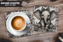 Cute Animals Square Coaster PNG Bundle, Digital Coaster Set Product Image 16