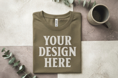 Heather Mauve Folded Bella Canvas 3001 Flat Lay T-Shirt Mock Product Image 1