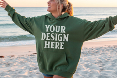 Forest Green Chocolate Gildan 18500 Hoodie Mockup, G18000 Ho Product Image 1