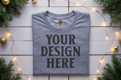 Gildan 5000 Sport Grey Folded Christmas Mockup, G5000 mockup Product Image 1