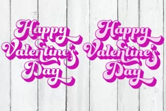 Retro Happy Valentine's Day Layered SVG Product Image 3