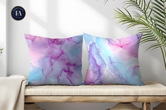 Pastel Marble Swirls Pink Blue Watercolor Digital Paper Product Image 2