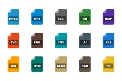 Set Of File Format Icons Product Image 1