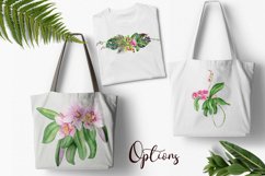 Watercolor orchids bouquet clipart Product Image 3