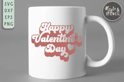 Happy Valentines Day Retro SVG - PNG, DXF, EPS, SVG Product Image 6