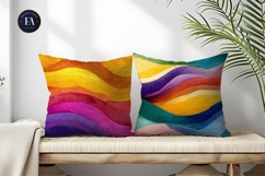 Rainbow Watercolor Background Seamless Digital Paper Product Image 2