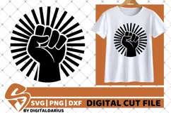 Fist with Sun Sign svg, Power svg, Hand svg, Fingers, Punch Product Image 1