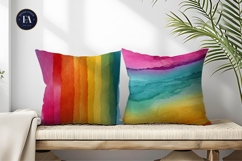 Vibrant Rainbow Watercolor Texture Seamless Digital Paper Product Image 2