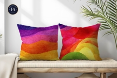 Vibrant Rainbow Watercolor Texture Seamless Digital Paper Product Image 2