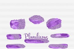 Brush Strokes-Watercolor clipart-Watercolor splashes-Ink splatter clipart-Planner clipart-commercial use-Plum Glitter-Purple-Glitter Clipart Product Image 2